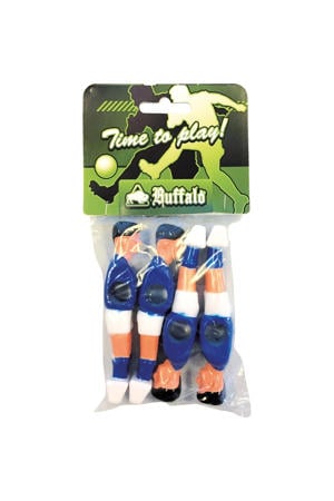 Tafelvoetbalpoppen 13 mm 4 stuks (blauw/wit)