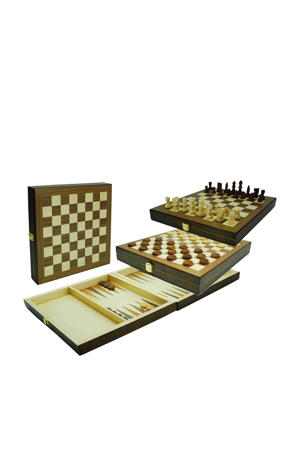 schaak, dam en backgammon set Schaak, dam en backgammon set