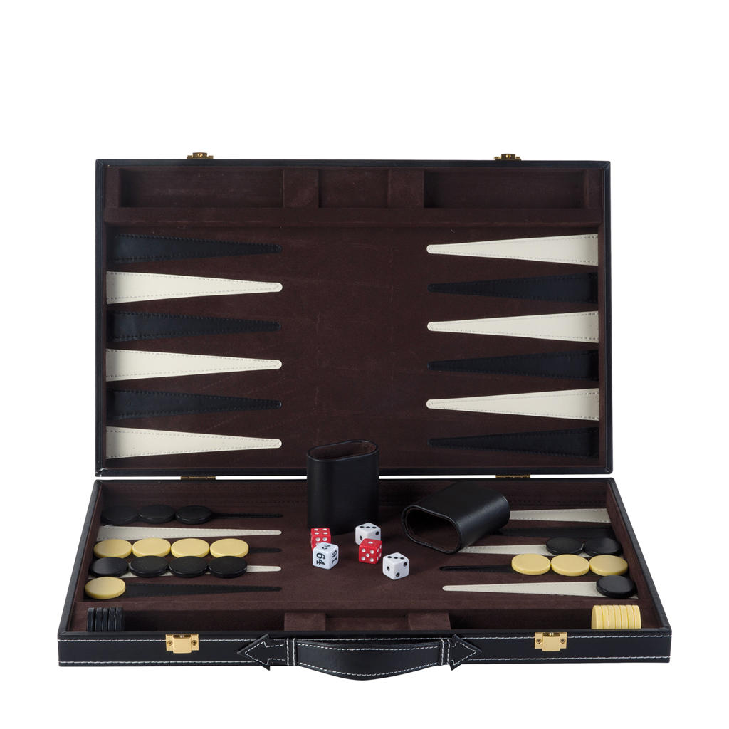 Buffalo Backgammon ingelegd 46 x 30 cm zwart