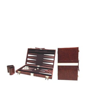 Backgammon 46x28cm populair Buffalo backgammon Piping bruin 38x24 cm