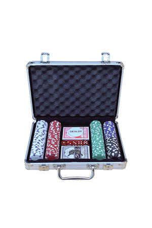 Pokerset koffer aluminium 200 chips Pokerset in aluminium koffer (200 chips)