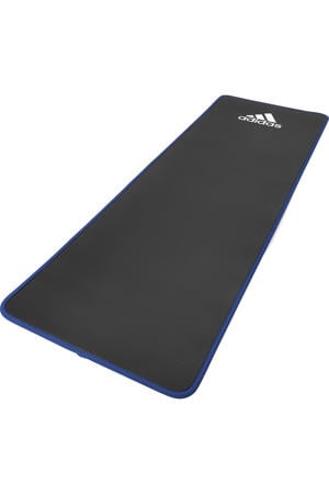 core training mat blauw 10 mm fitnessmat met draagband 10 mm blauw