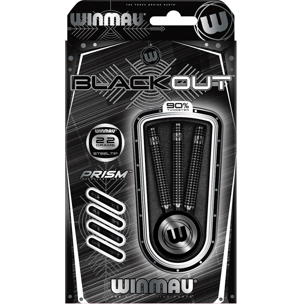 Winmau Blackout steeltip dartpijlen 22gr