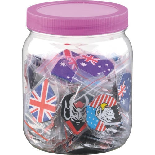 Karella Dart flights grote pot (300st.) Dart flights grote pot (300st.) afbeelding