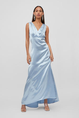 maxi jurk VISITTAS met plooien lichtblauw