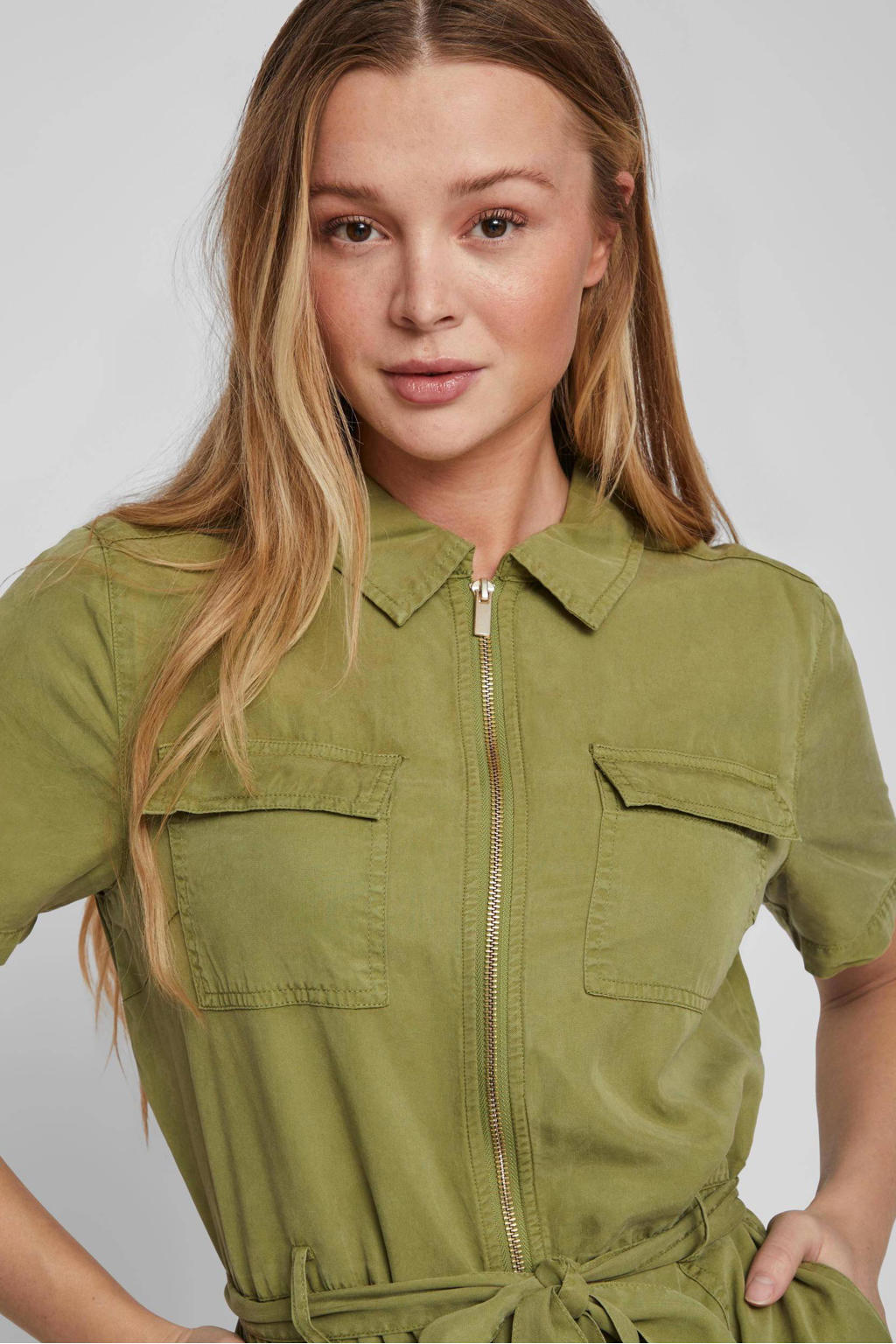 VILA jumpsuit VILISTI olijfgroen wehkamp