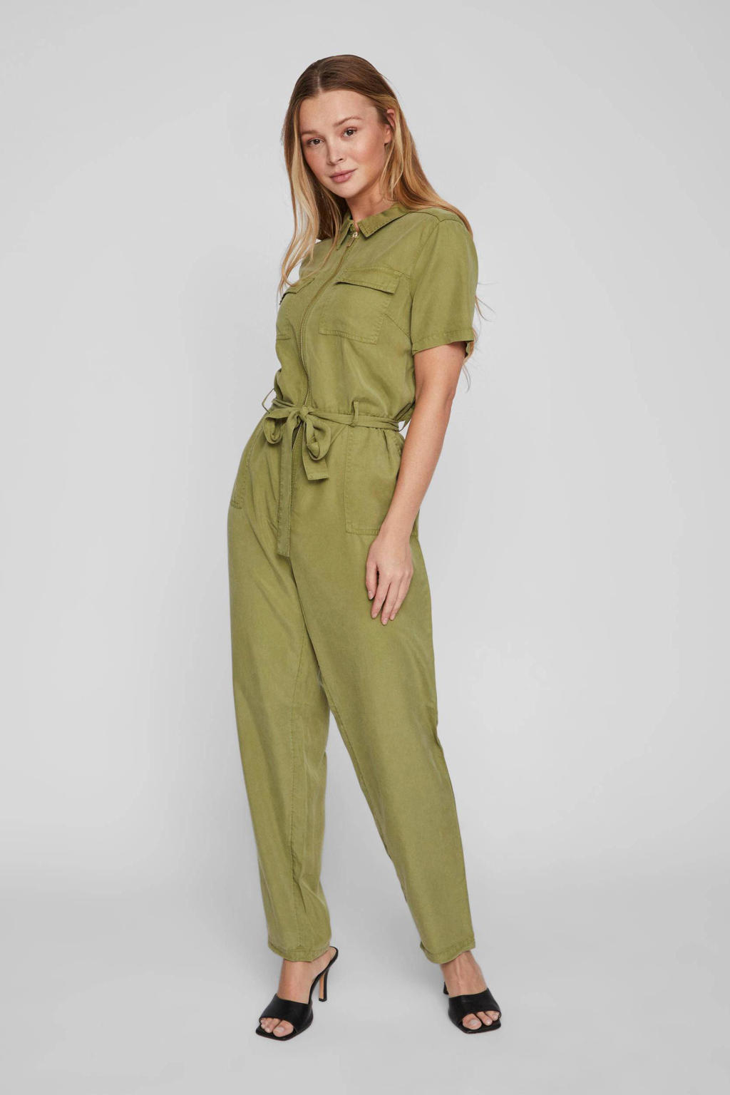 VILA jumpsuit VILISTI olijfgroen wehkamp
