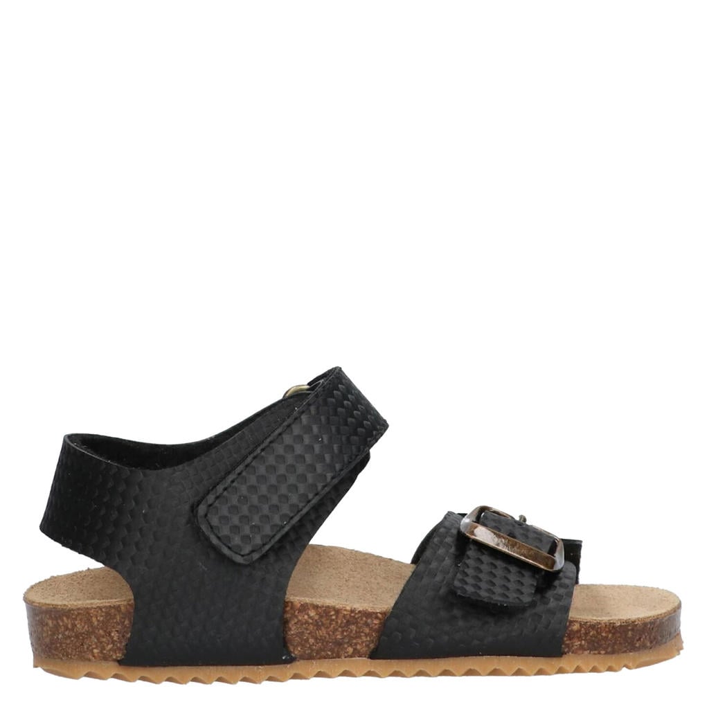 Zwarte jongens Break True sandalen van imitatieleer met klittenband
