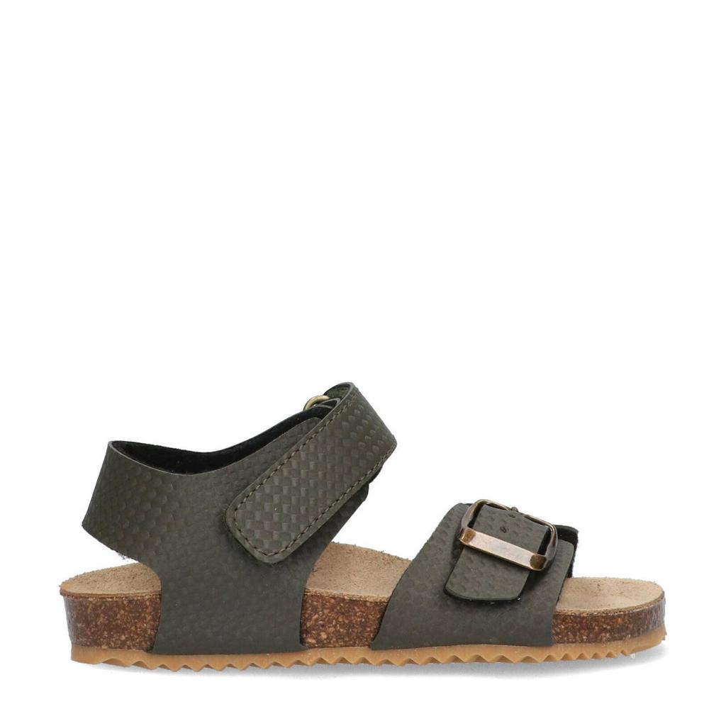 Groene jongens Break True leren sandalen met klittenband
