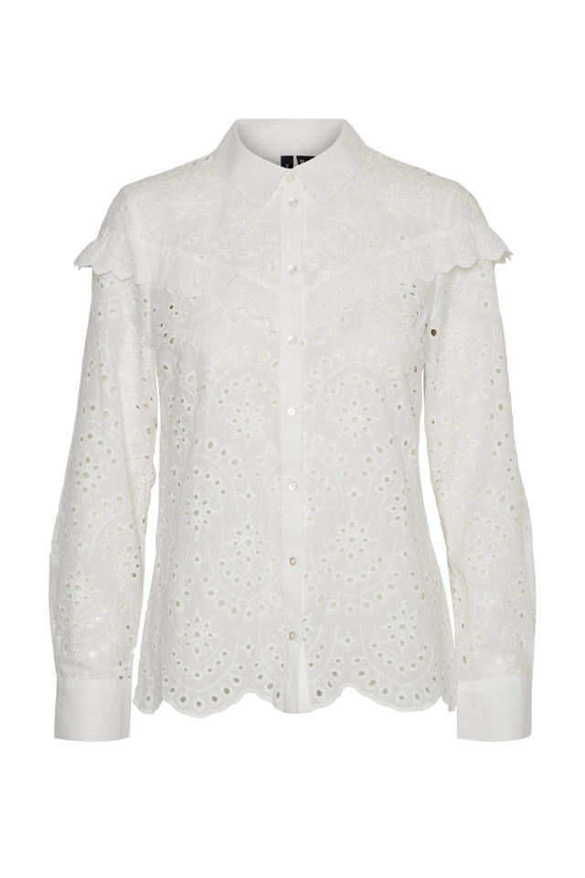 Voorspellen mini Thespian VERO MODA blouse VMNEW met ruches wit | wehkamp