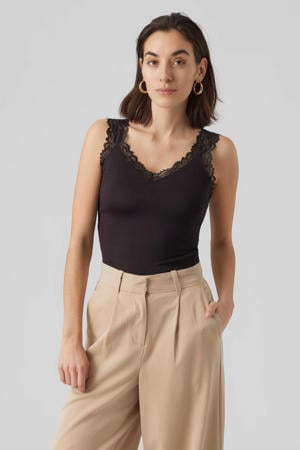 singlet VMROSA met kant zwart