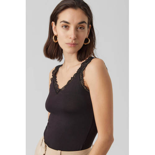VERO MODA singlet VMROSA met kant zwart afbeelding