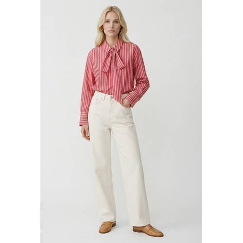 VERO MODA high waist wide jeans VMTESSA ecru afbeelding