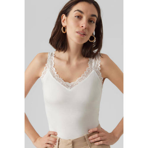 VERO MODA singlet VMROSA met kant wit afbeelding