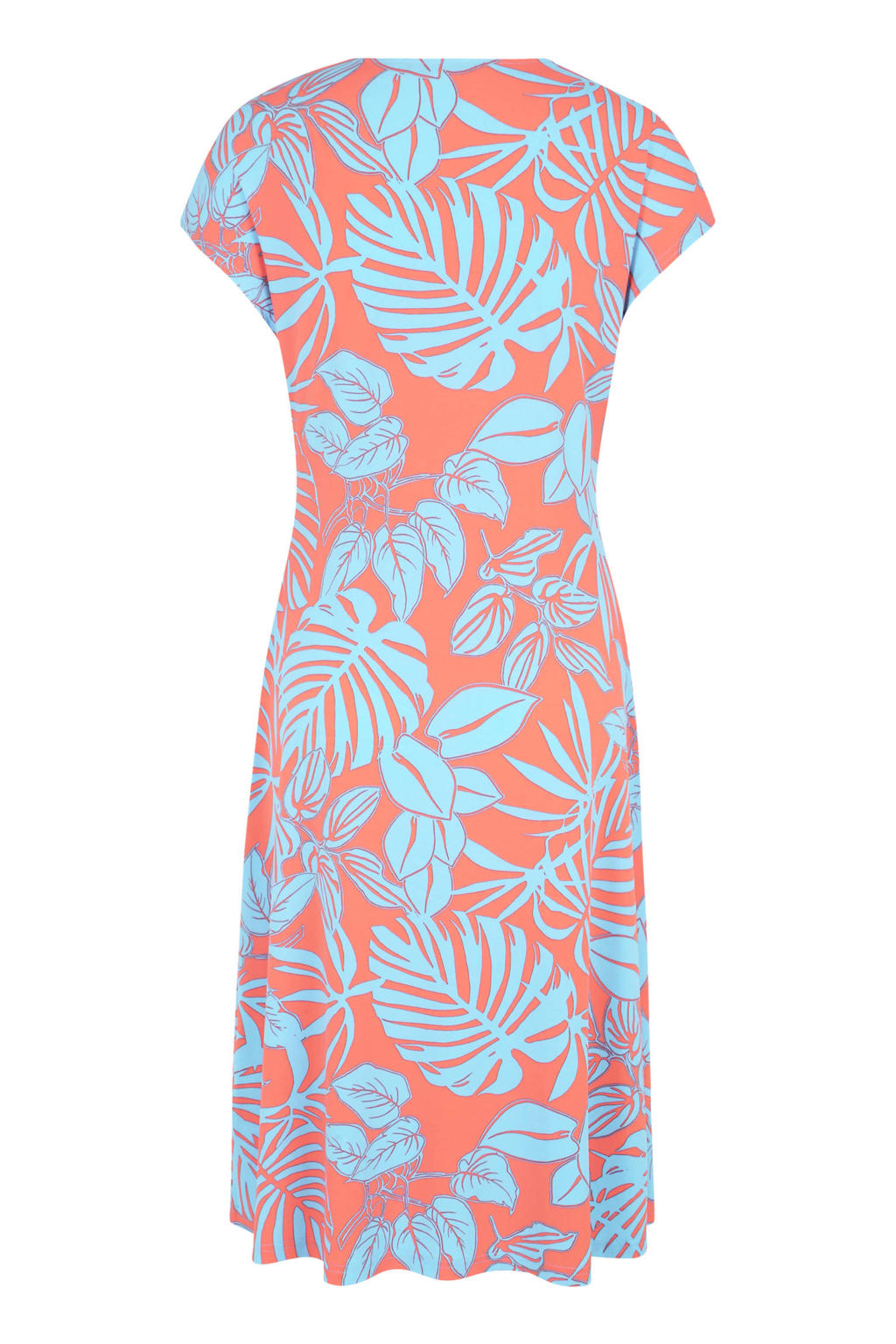 Betty Barclay jurk Sabrina met bladprint en plooien rood/blauw | wehkamp