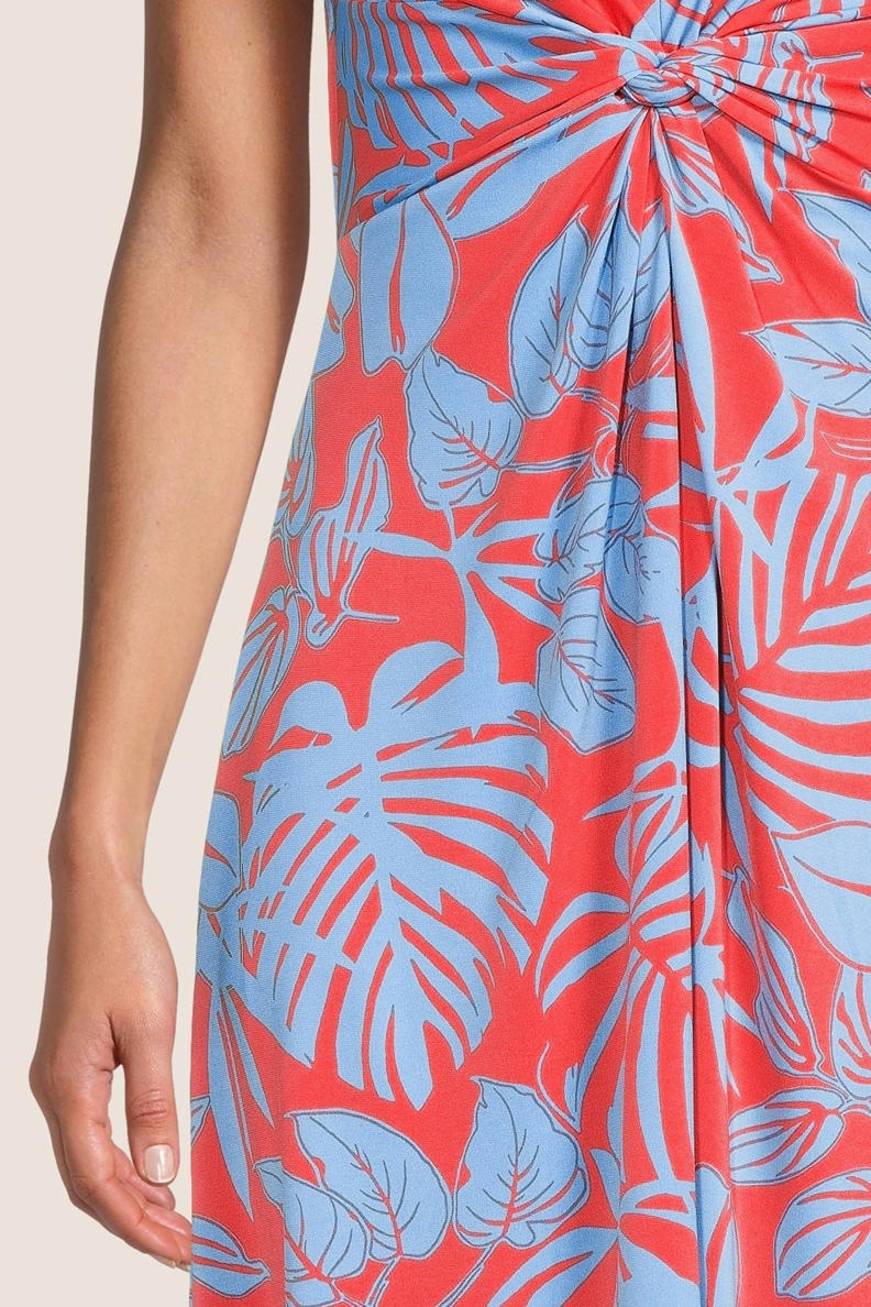 Betty Barclay jurk Sabrina met bladprint en plooien rood/blauw | wehkamp