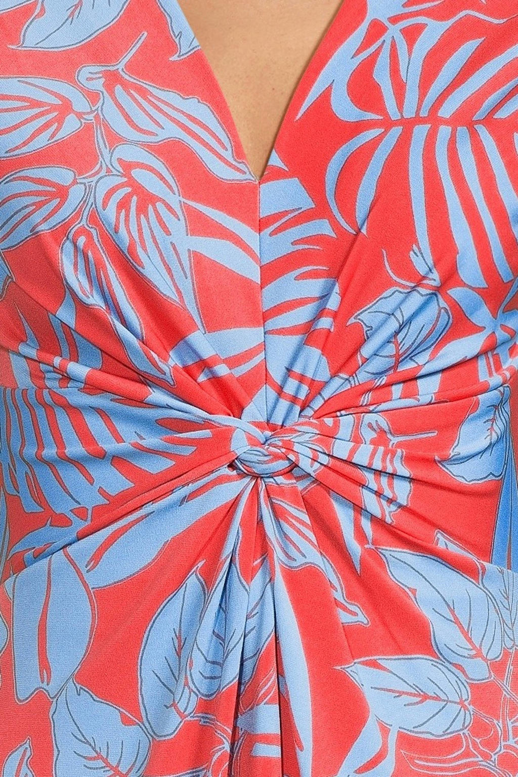 Betty Barclay jurk Sabrina met bladprint en plooien rood/blauw | wehkamp