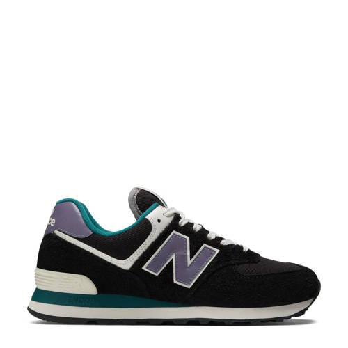 New Balance 574 sneakers zwart/wit/lila