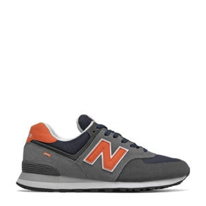 574  sneakers grijs/donkerblauw/oranje