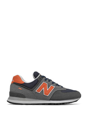 574  sneakers grijs/donkerblauw/oranje