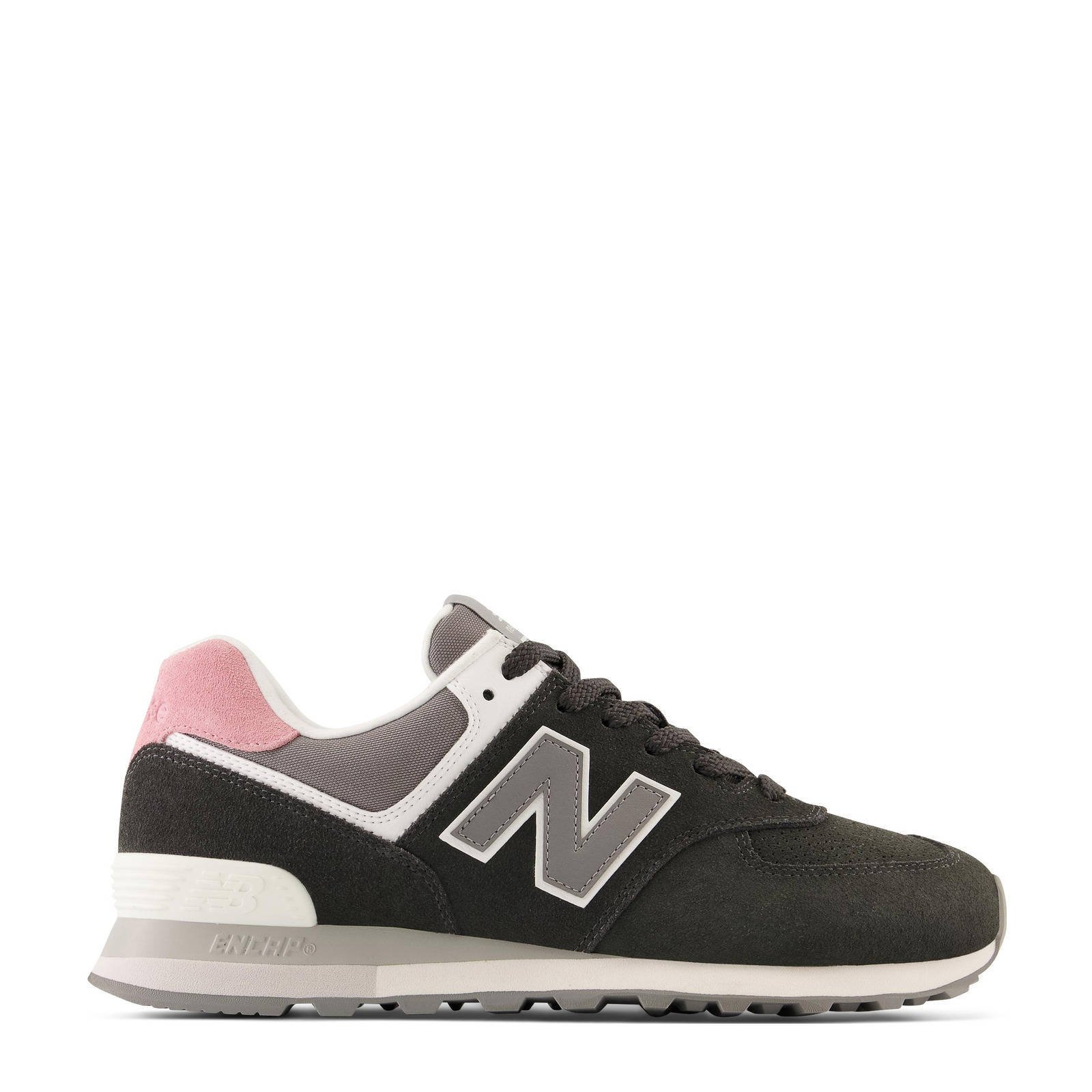 New Balance 574 sneakers zwart grijs roze wehkamp