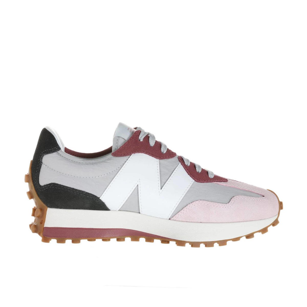 Nadenkend les grens New Balance 327 sneakers grijs/roze/wit | wehkamp
