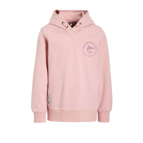 Wildfish hoodie Maiky met printopdruk roze