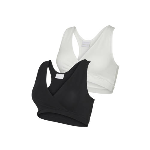 MAMALICIOUS voedingsbh MLHELENE (set van 2) zwart ecru