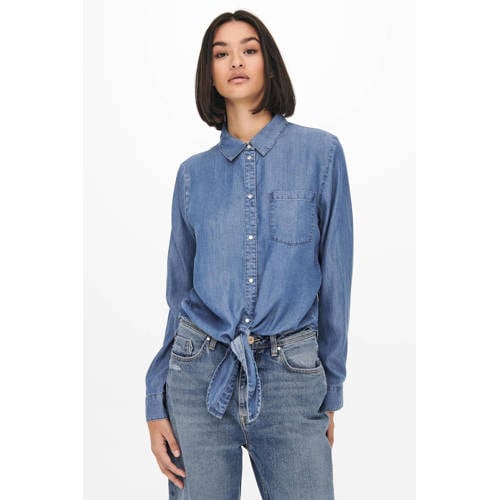 JDY denim blouse JDYJASPER medium blue afbeelding