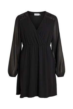 semi-transparante jurk VIURA met kant zwart