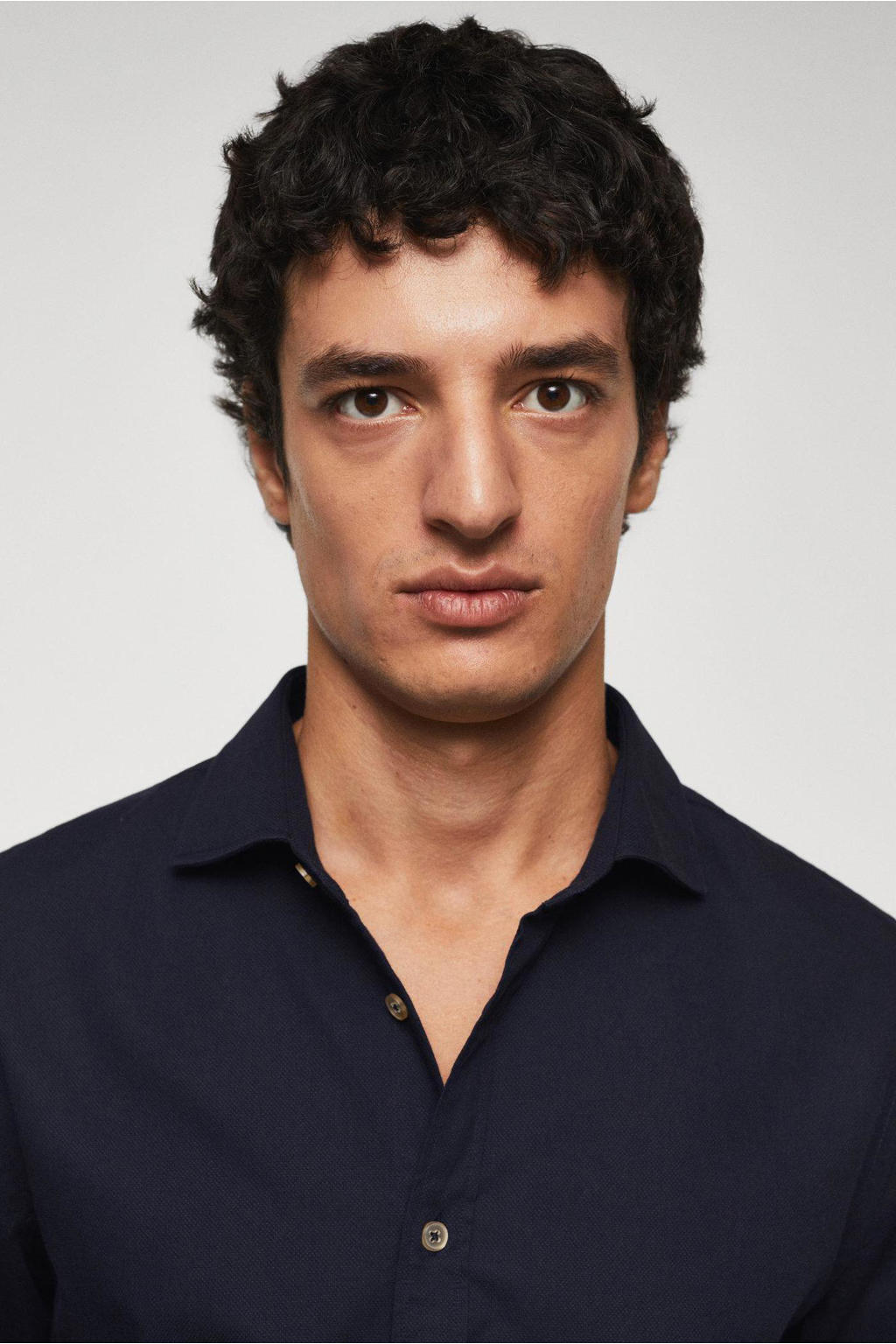 Mango Man regular fit overhemd marineblauw wehkamp