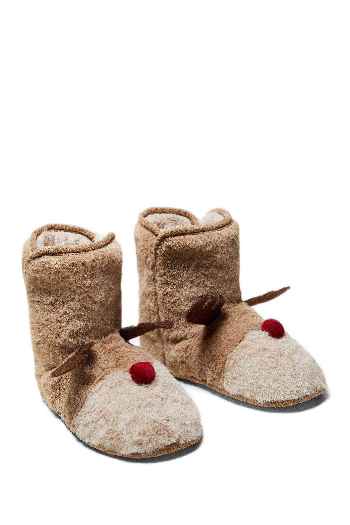 Mango Kids rendier pantoffels bruin kids | wehkamp