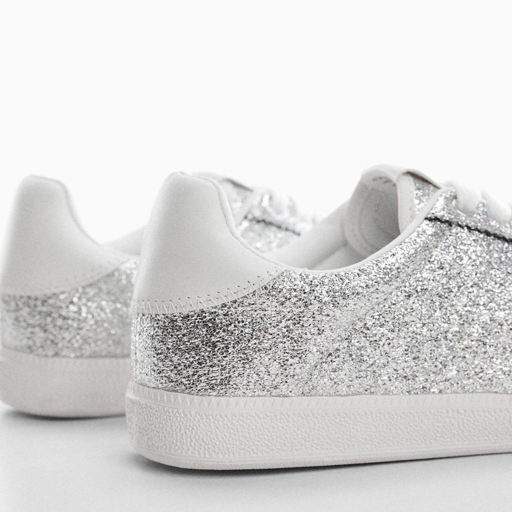 Mango glitter sneakers zilver wehkamp