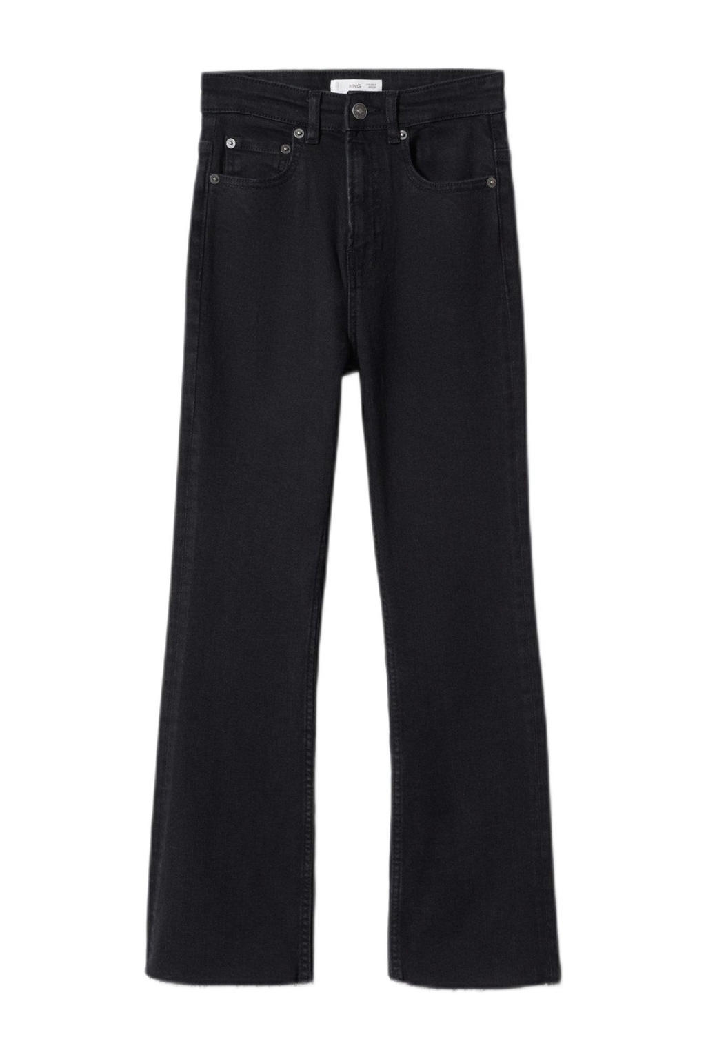 Mango Kids high waist flared jeans zwart wehkamp