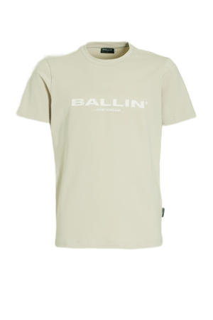 T-shirt met logo beige