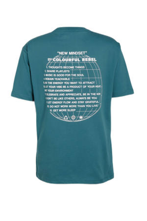 T-shirt New Mindset van biologisch katoen dark turquoise
