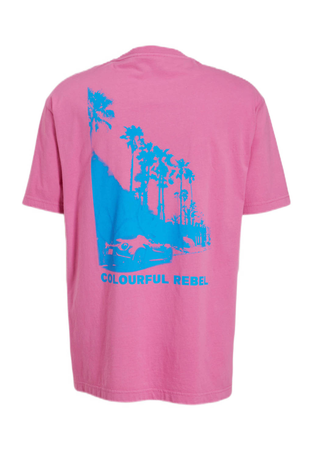 Colourful Rebel T-shirt Boulevard van katoen fuchsia wehkamp