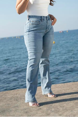 high waist straight fit jeans ROXI light blue denim