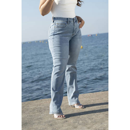 Fox Factor high waist straight fit jeans ROXI light blue denim