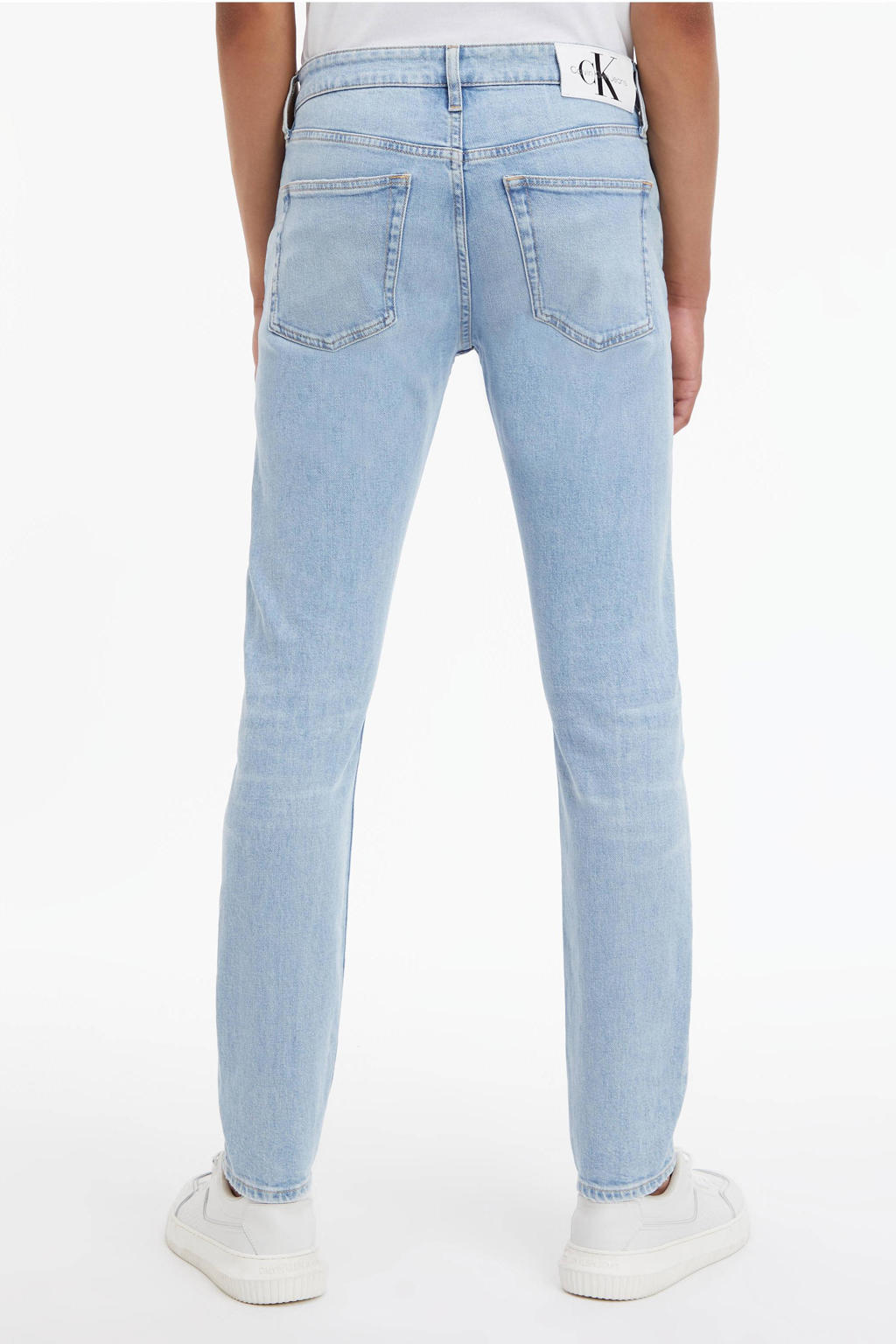 CALVIN KLEIN JEANS slim fit tapered jeans denim light wehkamp