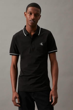 slim fit polo TIPPING black