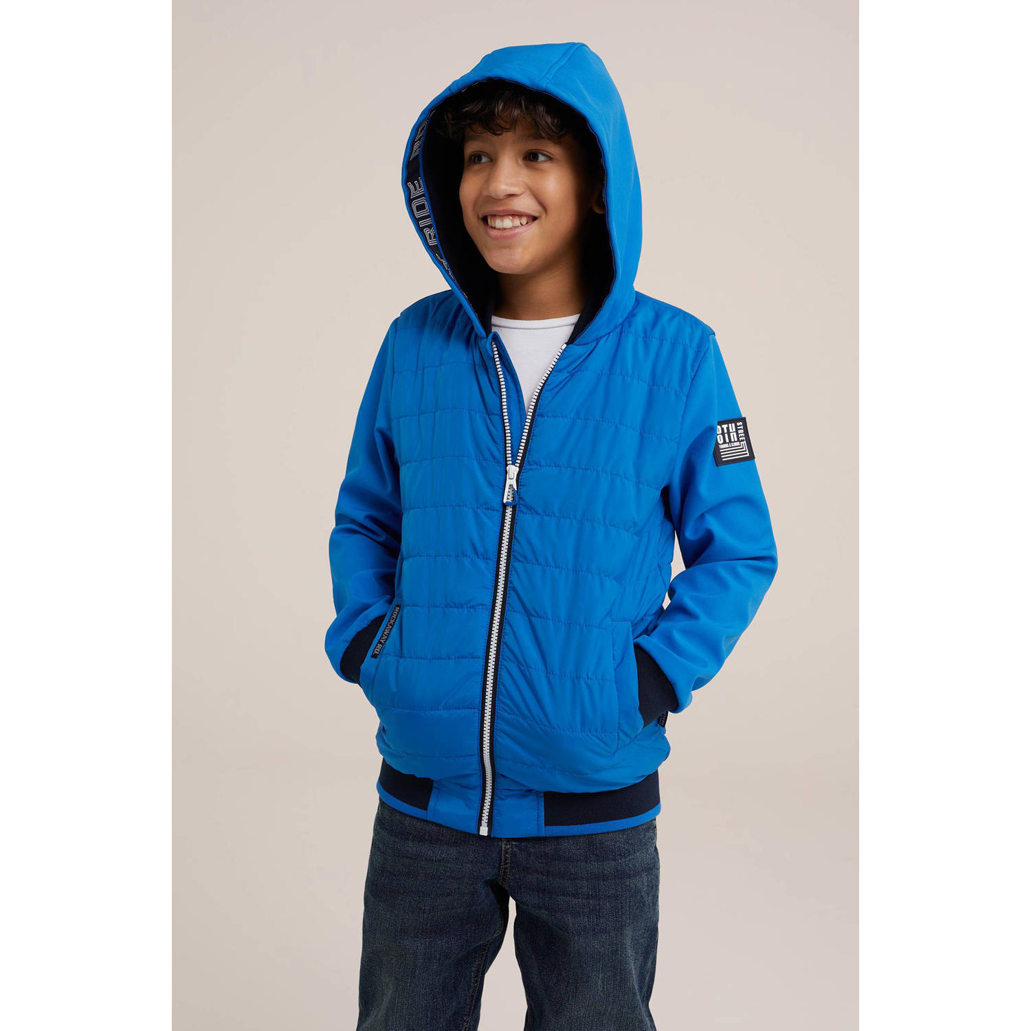 WE Fashion softshell jas blauw