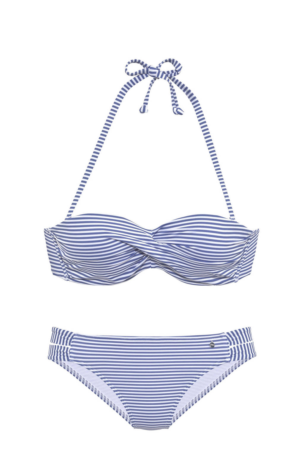 kabel lassen Universiteit s.Oliver voorgevormde strapless bandeau bikini blauw/wit | wehkamp