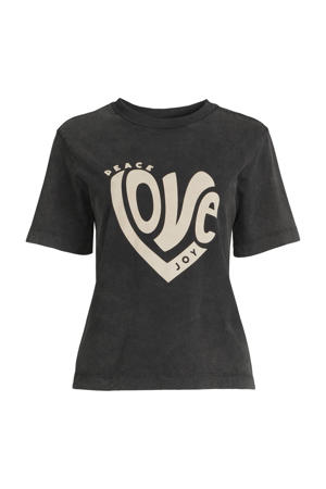 T-shirt TS POWER OF LOVE met printopdruk grijs