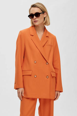 blazer SLFMYNELLA van gerecycled polyester oranje