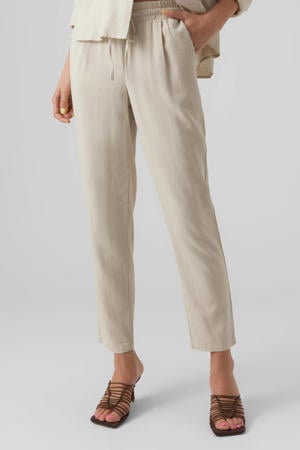 straight fit broek VMJESMILO met linnen beige