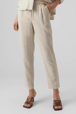 straight fit broek VMJESMILO met linnen beige