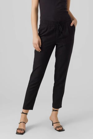 straight fit broek VMJESMILO met linnen zwart