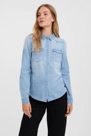 denim blouse VMMARIA lichtblauw
