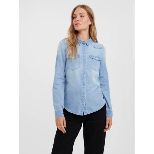 VERO MODA denim blouse VMMARIA lichtblauw afbeelding